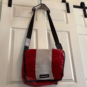 Freitag F12 Dranet Red and White Messenger Bag